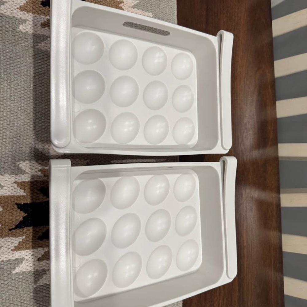 White Egg Storage Trays